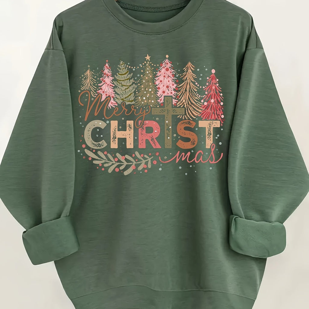 Christmas Tree Print Women’s Pullover Sweater