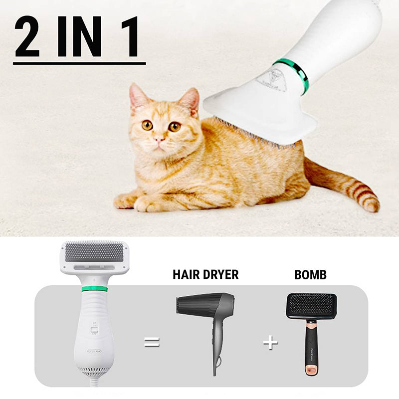 2-in-1 Pet Grooming Dryer Brush – Dry & Detangle Fast
