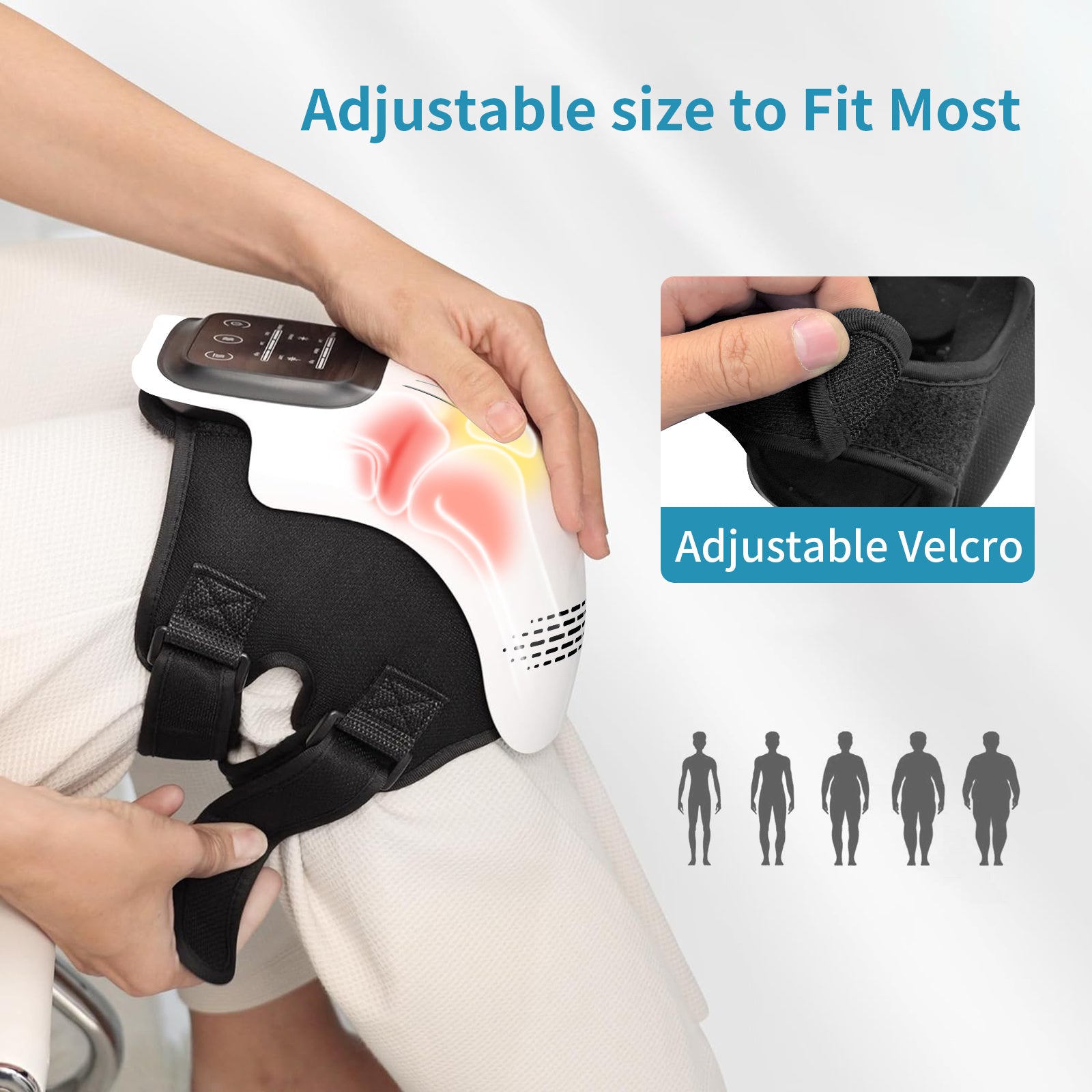 Intelligent Heated Electric Knee Massager with Vibration, Infrared Therapy & Pain Relief - Rechargeable Home Use Device