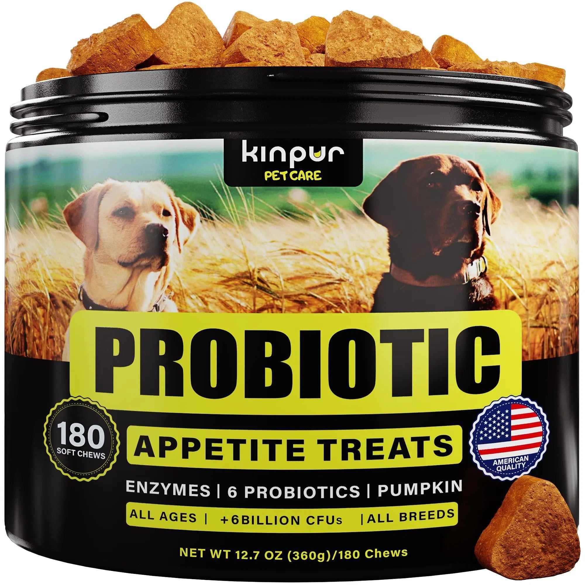 Dog Probiotics – Gut, Skin, Allergy & Yeast Support – 180 Duck Chews with Digestive Enzymes