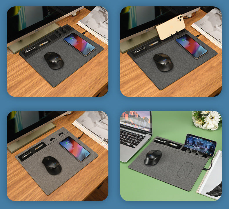 Creative Multifunctional Mouse Pad with Wireless Charger & Phone Holder