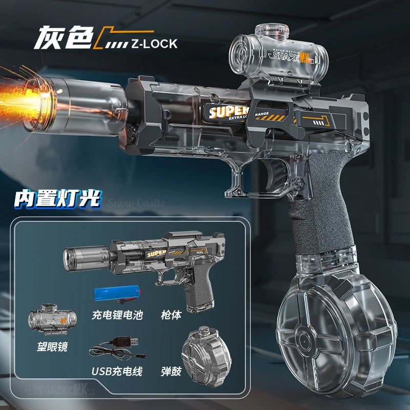 Electric Water Gun Toy - Portable Automatic Burst Water Blaster for Kids, Rechargeable Outdoor Water Toy