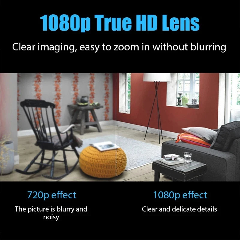 1080P HD Mini WiFi Camera - Wireless Night Vision, Motion Detection, Remote Home & Pet Monitoring