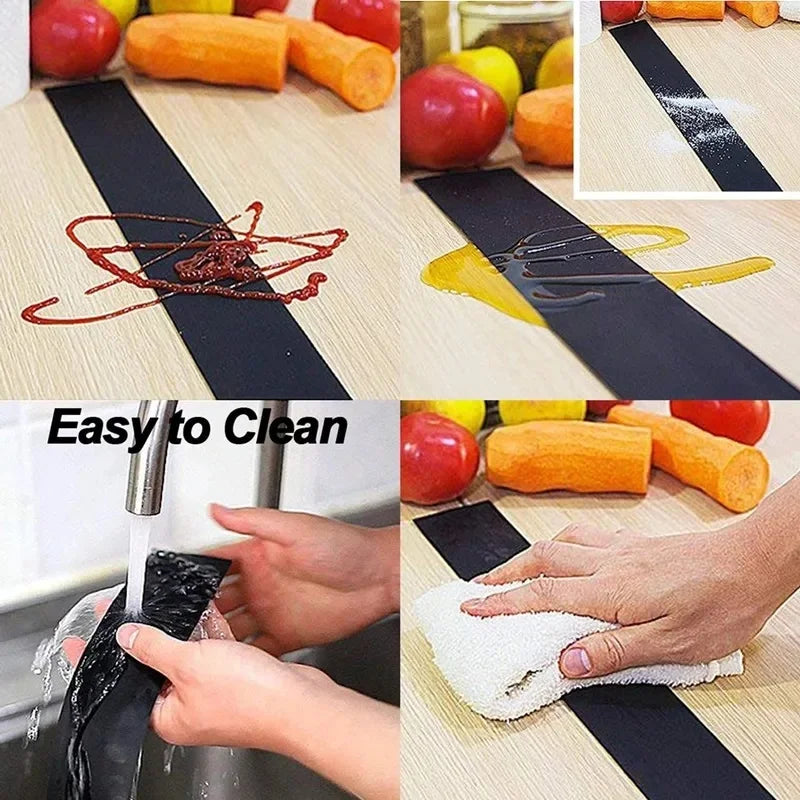 Silicone Stove Counter Gap Cover – Heat-Resistant Kitchen Slit Protector & Spill Seal Mat