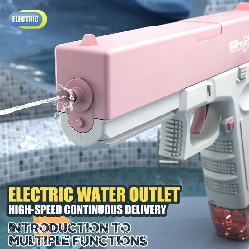 Electric Water Gun Toy - Portable Automatic Burst Water Blaster for Kids, Rechargeable Outdoor Water Toy