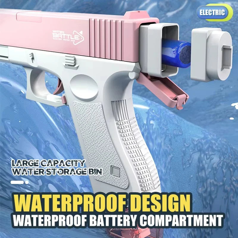 Electric Water Gun Toy - Portable Automatic Burst Water Blaster for Kids, Rechargeable Outdoor Water Toy