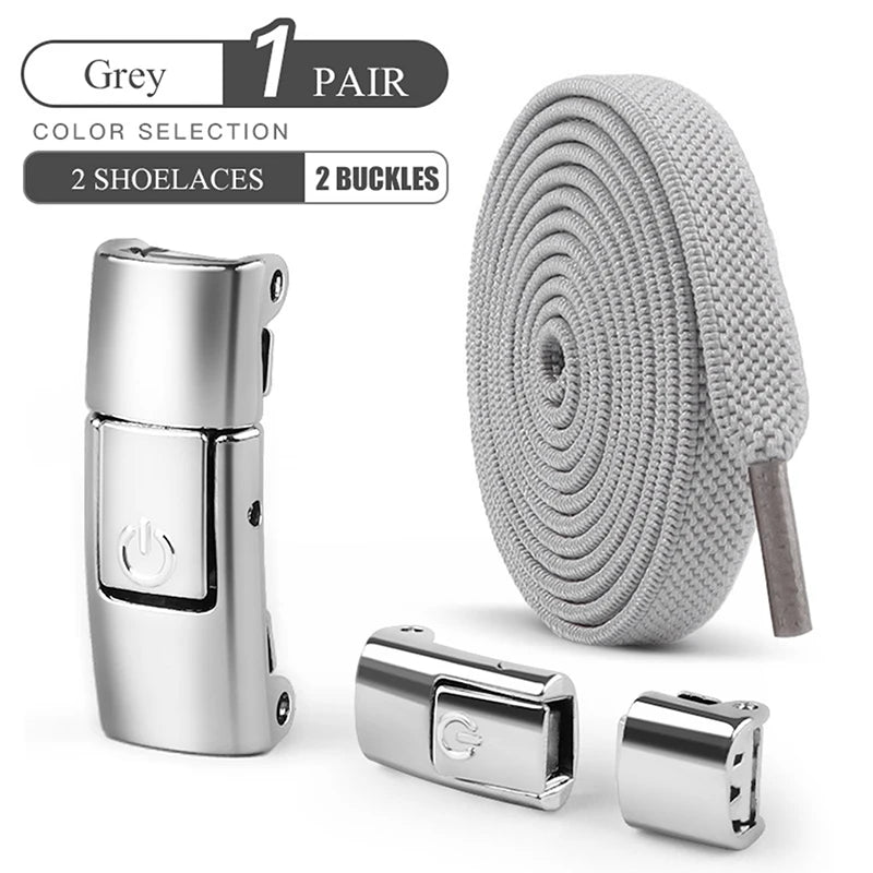 8mm No-Tie Elastic Shoelaces - Press-Lock, Flat Widened Laces for Kids & Adults, Fits All Sneakers