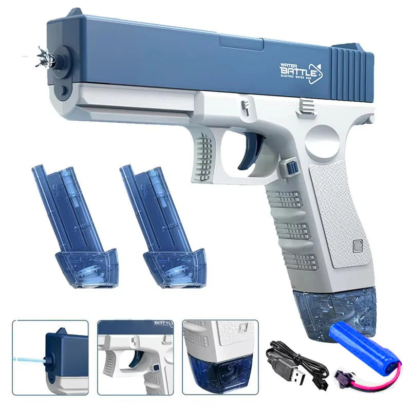 Electric Water Gun Toy - Portable Automatic Burst Water Blaster for Kids, Rechargeable Outdoor Water Toy