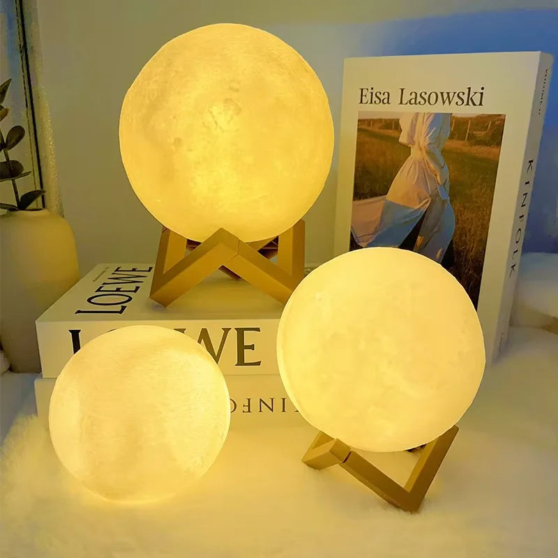 3D Moon Lamp Galaxy Edition - Touch/Remote LED Night Light - Bedroom Decor & Gift for Kids