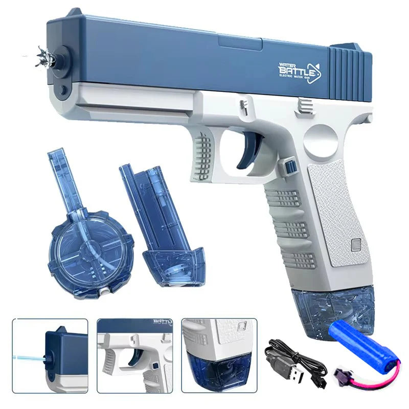 Electric Water Gun Toy - Portable Automatic Burst Water Blaster for Kids, Rechargeable Outdoor Water Toy