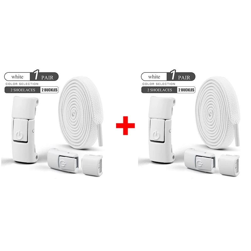 8mm No-Tie Elastic Shoelaces - Press-Lock, Flat Widened Laces for Kids & Adults, Fits All Sneakers