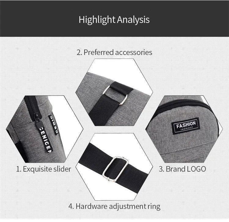 Waterproof Men's Fanny Pack - Large Capacity, Adjustable Strap for Outdoor Sports, Travel & Daily Use