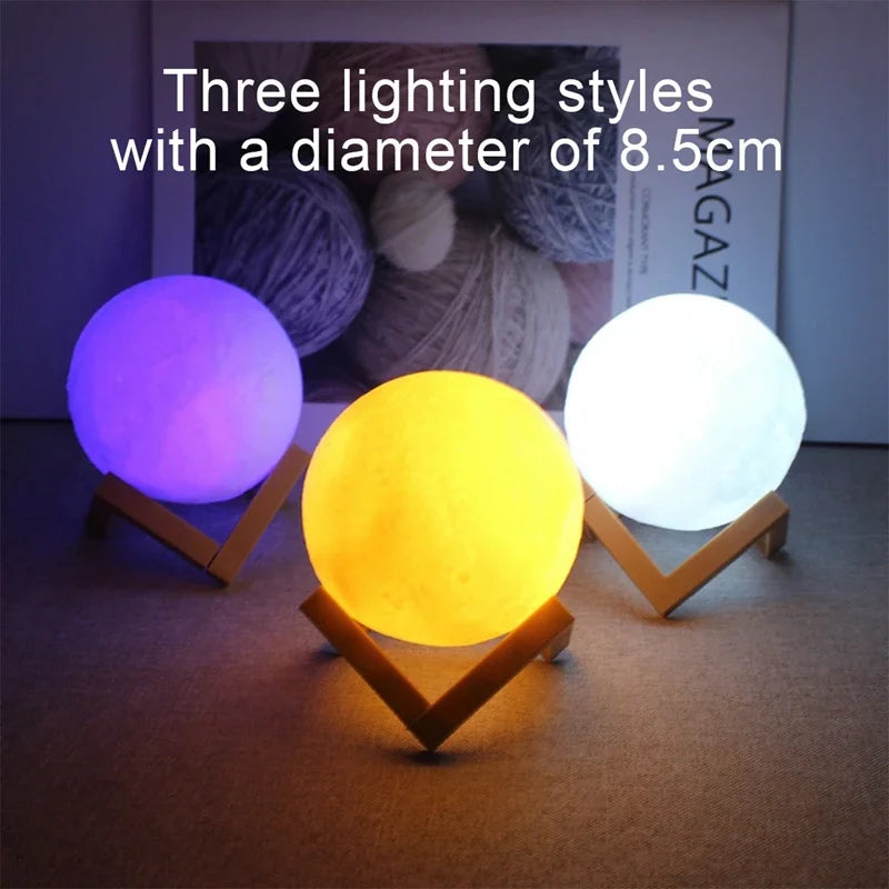 3D Moon Lamp Galaxy Edition - Touch/Remote LED Night Light - Bedroom Decor & Gift for Kids