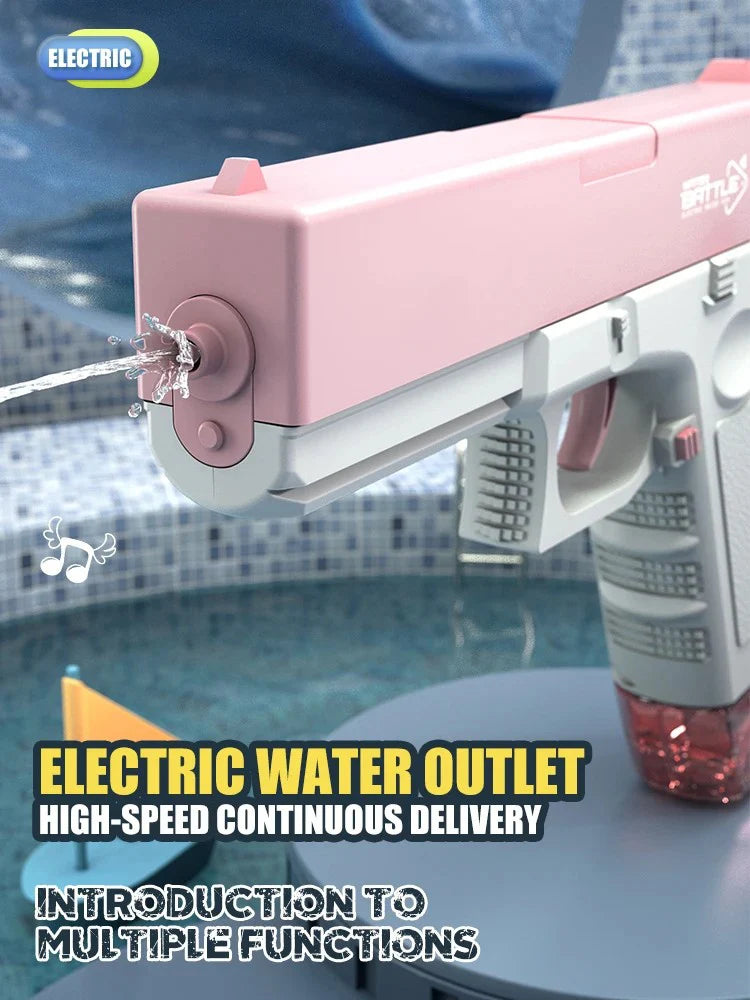 Electric Water Gun Toy - Portable Automatic Burst Water Blaster for Kids, Rechargeable Outdoor Water Toy