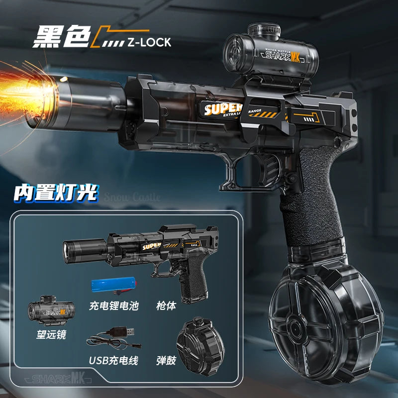 Electric Water Gun Toy - Portable Automatic Burst Water Blaster for Kids, Rechargeable Outdoor Water Toy