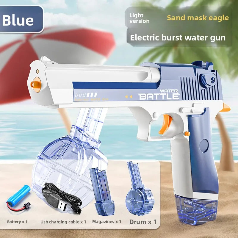 Electric Water Gun Toy - Portable Automatic Burst Water Blaster for Kids, Rechargeable Outdoor Water Toy